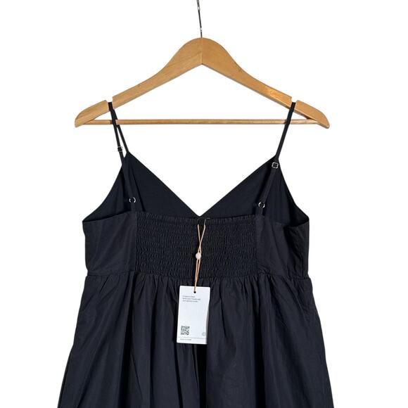 Quince Organic Cotton Smocked Midi Dress Women’s Black Size Small NWT - Picture 7 of 9
